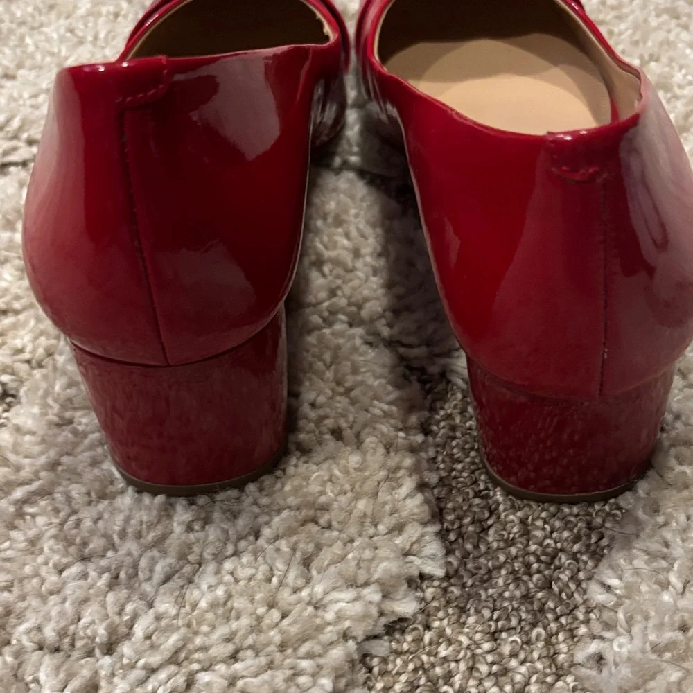 Michael Kors Red Heels with Silver Buckle - Picture 4 of 5